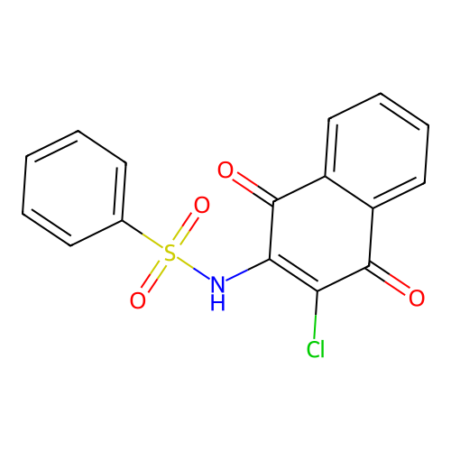 N-(3-chloro-1,4-dioxo-1,4-dihydronaphthalen-2-yl)benzenesulfonamide structure