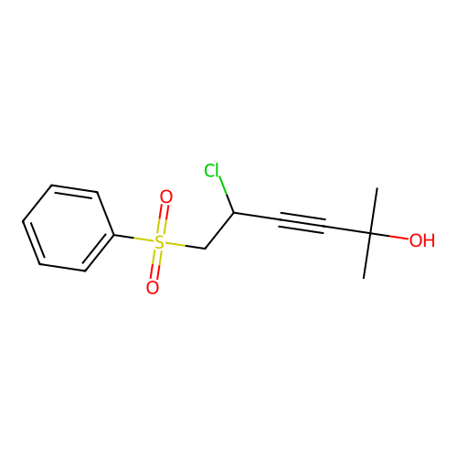6-(Benzenesulfonyl)-5-chloro-2-methylhex-3-yn-2-ol structure