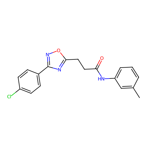3-[3-(4-chlorophenyl)-1,2,4-oxadiazol-5-yl]-N-(3-methylphenyl)propanamide structure