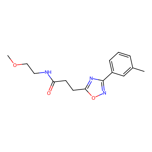 N-(2-methoxyethyl)-3-[3-(3-methylphenyl)-1,2,4-oxadiazol-5-yl]propanamide structure