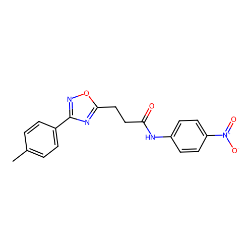 3-[3-(4-methylphenyl)-1,2,4-oxadiazol-5-yl]-N-(4-nitrophenyl)propanamide structure