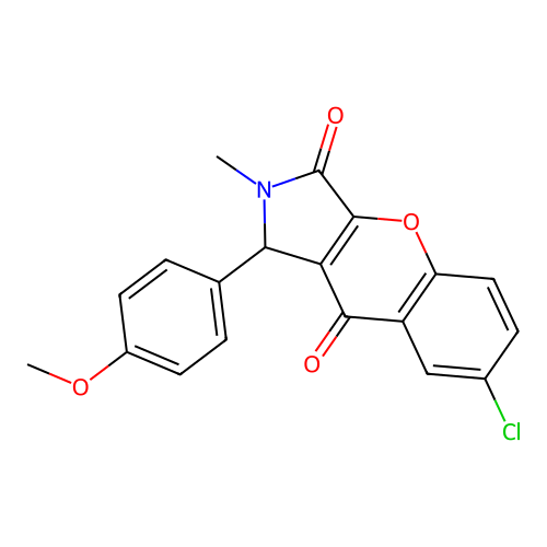 7-chloro-1-(4-methoxyphenyl)-2-methyl-1,2-dihydrochromeno[2,3-c]pyrrole-3,9-dione structure