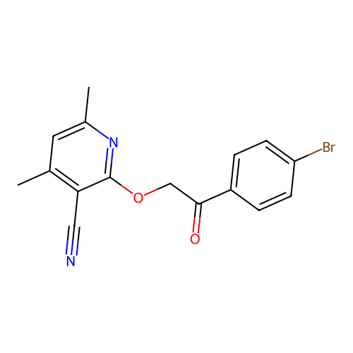 2-[2-(4-Bromophenyl)-2-oxoethoxy]-4,6-dimethylpyridine-3-carbonitrile structure