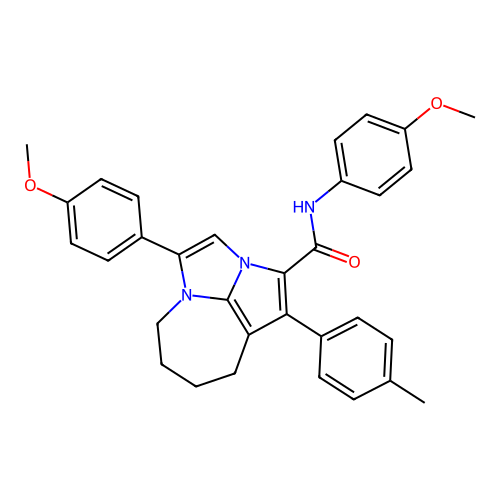 N,4-bis(4-methoxyphenyl)-1-(4-methylphenyl)-5,6,7,8-tetrahydro-2a,4a-diazacyclopenta[cd]azulene-2-carboxamide structure