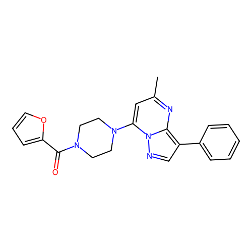 1-(FURAN-2-CARBONYL)-4-{5-METHYL-3-PHENYLPYRAZOLO[1,5-A]PYRIMIDIN-7-YL}PIPERAZINE structure