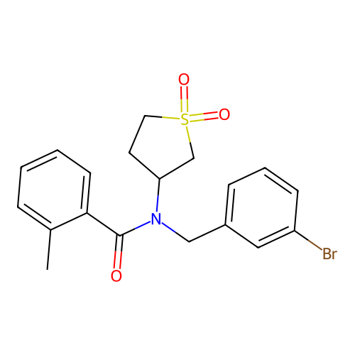 N-(3-bromobenzyl)-N-(1,1-dioxidotetrahydrothiophen-3-yl)-2-methylbenzamide structure