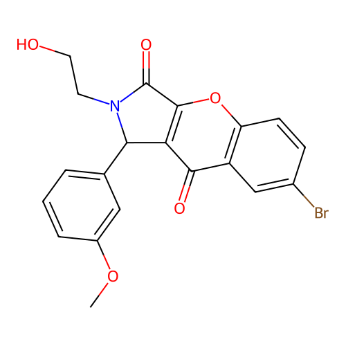 7-bromo-2-(2-hydroxyethyl)-1-(3-methoxyphenyl)-1,2-dihydrochromeno[2,3-c]pyrrole-3,9-dione structure