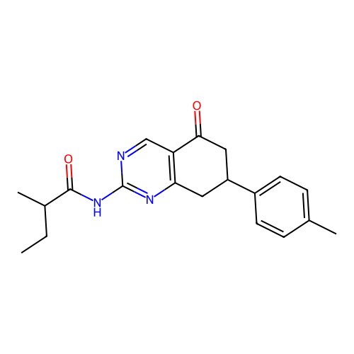 2-methyl-N-[7-(4-methylphenyl)-5-oxo-5,6,7,8-tetrahydroquinazolin-2-yl]butanamide structure
