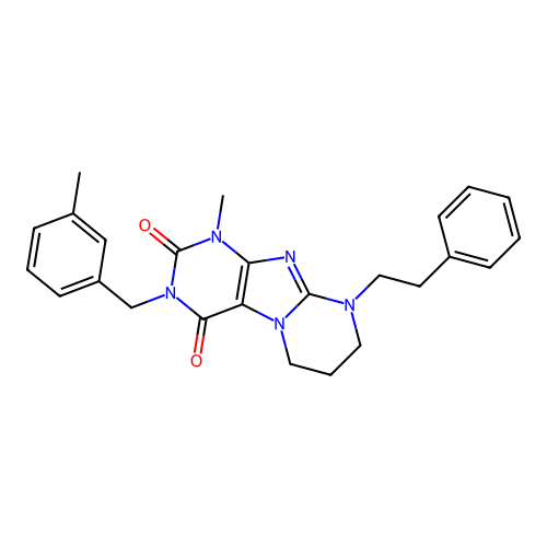1-methyl-3-(3-methylbenzyl)-9-phenethyl-6,7,8,9-tetrahydropyrimido[2,1-f]purine-2,4(1H,3H)-dione structure