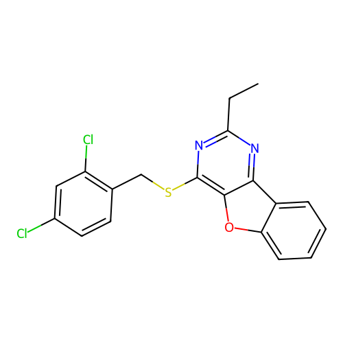 4-[(2,4-Dichlorobenzyl)sulfanyl]-2-ethyl[1]benzofuro[3,2-d]pyrimidine structure