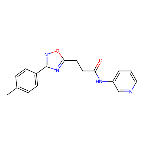 3-[3-(4-methylphenyl)-1,2,4-oxadiazol-5-yl]-N-pyridin-3-ylpropanamide structure