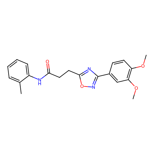 3-[3-(3,4-dimethoxyphenyl)-1,2,4-oxadiazol-5-yl]-N-(2-methylphenyl)propanamide structure
