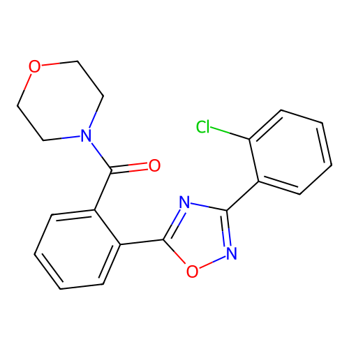 [2-[3-(2-Chlorophenyl)-1,2,4-oxadiazol-5-yl]phenyl]-morpholin-4-ylmethanone structure