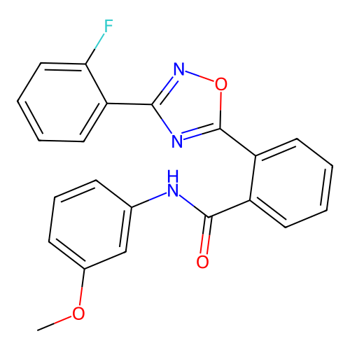 2-[3-(2-fluorophenyl)-1,2,4-oxadiazol-5-yl]-N-(3-methoxyphenyl)benzamide structure