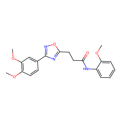 3-[3-(3,4-dimethoxyphenyl)-1,2,4-oxadiazol-5-yl]-N-(2-methoxyphenyl)propanamide structure