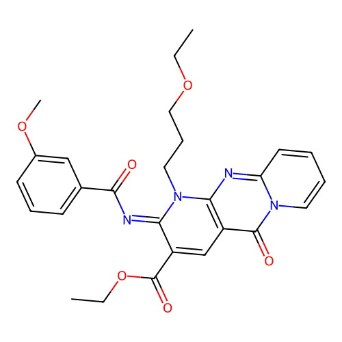 (Z)-ethyl 1-(3-ethoxypropyl)-2-((3-methoxybenzoyl)imino)-5-oxo-2,5-dihydro-1H-dipyrido[1,2-a:2',3'-d]pyrimidine-3-carboxylate structure