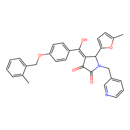 3-hydroxy-5-(5-methylfuran-2-yl)-4-{4-[(2-methylphenyl)methoxy]benzoyl}-1-[(pyridin-3-yl)methyl]-2,5-dihydro-1H-pyrrol-2-one structure
