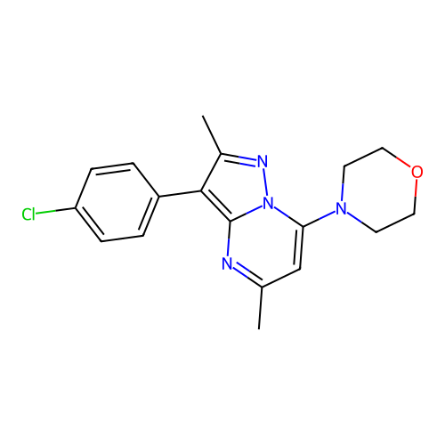 4-(3-(4-Chlorophenyl)-2,5-dimethylpyrazolo[1,5-a]pyrimidin-7-yl)morpholine structure