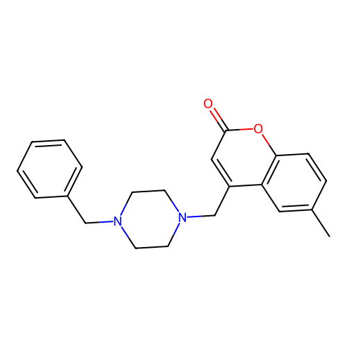4-[(4-Benzylpiperazin-1-yl)methyl]-6-methylchromen-2-one structure