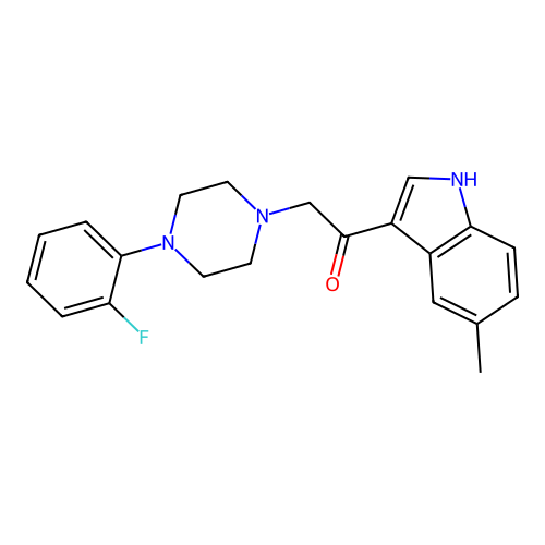 2-[4-(2-fluorophenyl)piperazin-1-yl]-1-(5-methyl-1H-indol-3-yl)ethanone structure