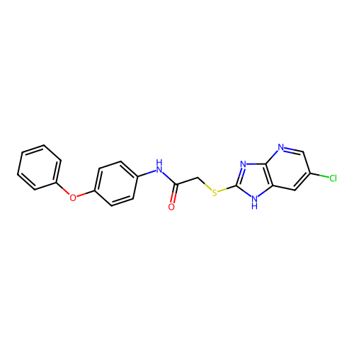 2-((6-chloro-3H-imidazo[4,5-b]pyridin-2-yl)thio)-N-(4-phenoxyphenyl)acetamide structure
