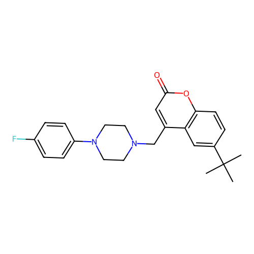 6-tert-butyl-4-{[4-(4-fluorophenyl)piperazin-1-yl]methyl}-2H-chromen-2-one structure