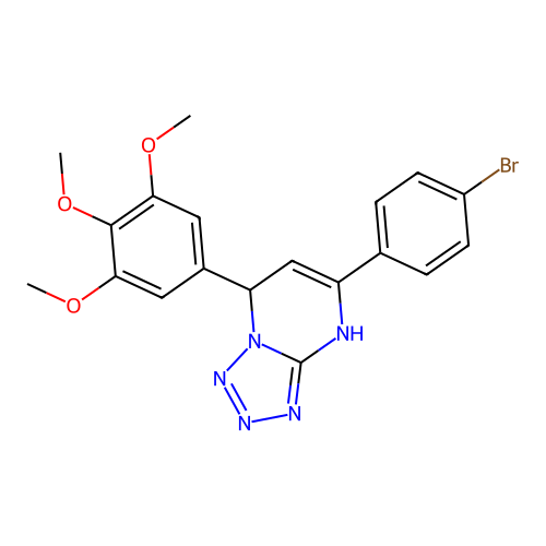5-(4-bromophenyl)-7-(3,4,5-trimethoxyphenyl)-4,7-dihydrotetrazolo[1,5-a]pyrimidine structure