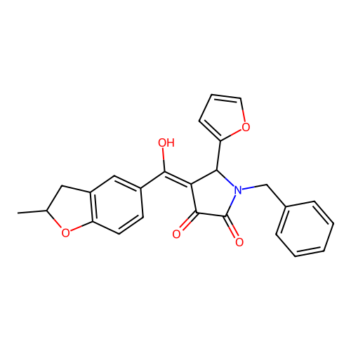 1-benzyl-5-(furan-2-yl)-3-hydroxy-4-(2-methyl-2,3-dihydro-1-benzofuran-5-carbonyl)-2,5-dihydro-1H-pyrrol-2-one structure