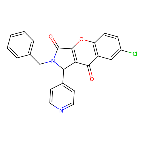 2-Benzyl-7-chloro-1-(pyridin-4-yl)-1,2-dihydrochromeno[2,3-c]pyrrole-3,9-dione structure