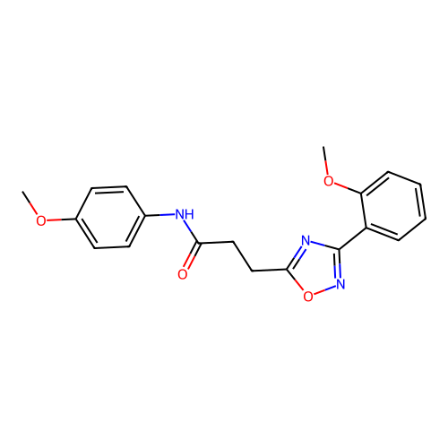 N-(4-methoxyphenyl)-3-[3-(2-methoxyphenyl)-1,2,4-oxadiazol-5-yl]propanamide structure