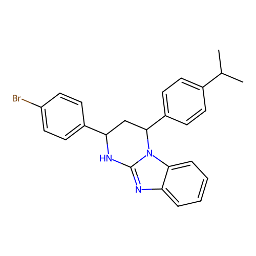 2-(4-bromophenyl)-4-(4-isopropylphenyl)-1,2,3,4-tetrahydrobenzo[4,5]imidazo[1,2-a]pyrimidine structure