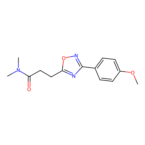 3-[3-(4-methoxyphenyl)-1,2,4-oxadiazol-5-yl]-N,N-dimethylpropanamide structure