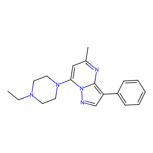 7-(4-Ethylpiperazin-1-yl)-5-methyl-3-phenylpyrazolo[1,5-a]pyrimidine structure