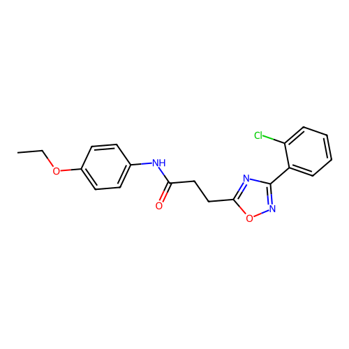 3-[3-(2-chlorophenyl)-1,2,4-oxadiazol-5-yl]-N-(4-ethoxyphenyl)propanamide structure