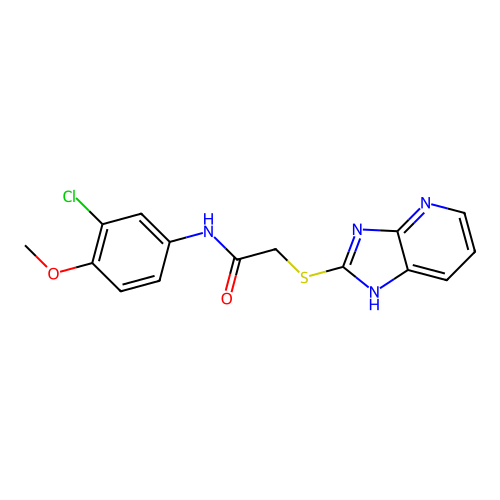N-(3-chloro-4-methoxyphenyl)-2-(3H-imidazo[4,5-b]pyridin-2-ylsulfanyl)acetamide structure