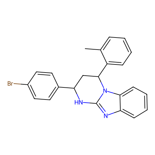 2-(4-bromophenyl)-4-(2-methylphenyl)-1,2,3,4-tetrahydropyrimido[1,2-a]benzimidazole structure