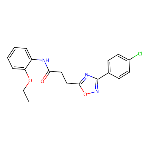 3-[3-(4-chlorophenyl)-1,2,4-oxadiazol-5-yl]-N-(2-ethoxyphenyl)propanamide structure