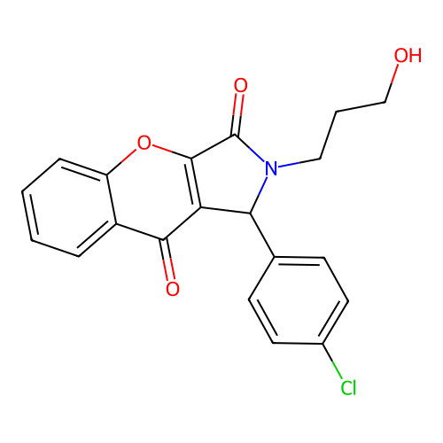 1-(4-chlorophenyl)-2-(3-hydroxypropyl)-1,2-dihydrochromeno[2,3-c]pyrrole-3,9-dione structure