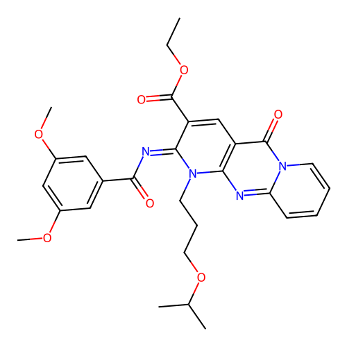 (Z)-ethyl 2-((3,5-dimethoxybenzoyl)imino)-1-(3-isopropoxypropyl)-5-oxo-2,5-dihydro-1H-dipyrido[1,2-a:2',3'-d]pyrimidine-3-carboxylate structure
