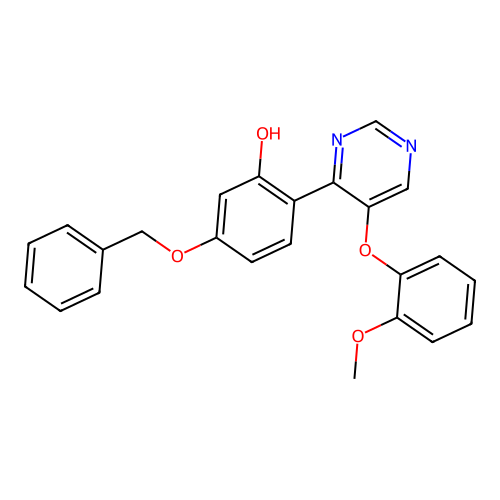5-(Benzyloxy)-2-(5-(2-methoxyphenoxy)pyrimidin-4-yl)phenol structure