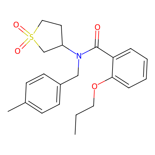 N-(1,1-dioxidotetrahydrothiophen-3-yl)-N-(4-methylbenzyl)-2-propoxybenzamide structure