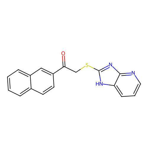 2-(1H-imidazo[4,5-b]pyridin-2-ylsulfanyl)-1-(naphthalen-2-yl)ethanone structure