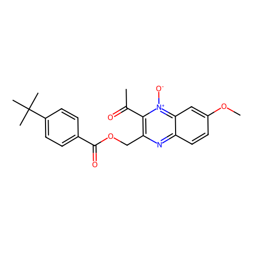 (3-Acetyl-6-methoxy-4-oxidoquinoxalin-4-ium-2-yl)methyl 4-tert-butylbenzoate structure