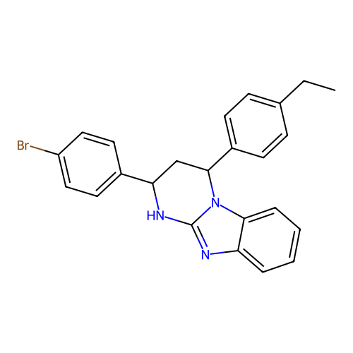 2-(4-bromophenyl)-4-(4-ethylphenyl)-1,2,3,4-tetrahydrobenzo[4,5]imidazo[1,2-a]pyrimidine structure