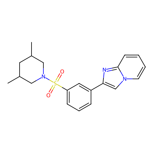 2-{3-[(3,5-Dimethylpiperidin-1-yl)sulfonyl]phenyl}imidazo[1,2-a]pyridine structure