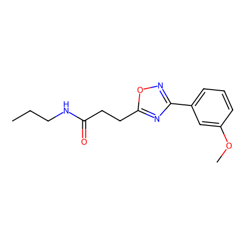 3-[3-(3-methoxyphenyl)-1,2,4-oxadiazol-5-yl]-N-propylpropanamide structure
