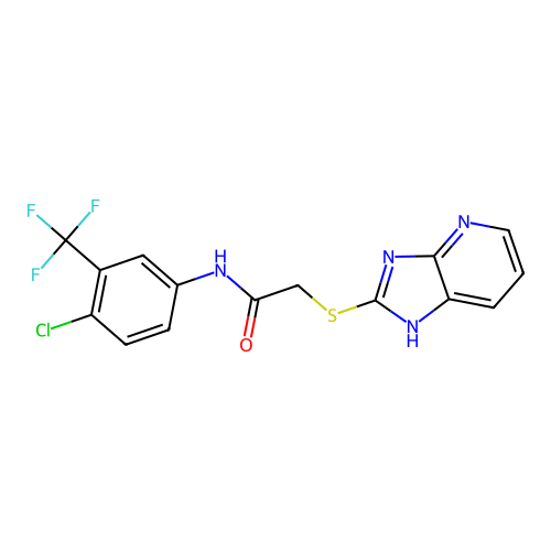 N-[4-chloro-3-(trifluoromethyl)phenyl]-2-(1H-imidazo[4,5-b]pyridin-2-ylsulfanyl)acetamide structure