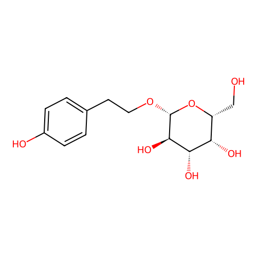p-Hydroxyphenethyl beta-d-galactopyranoside structure