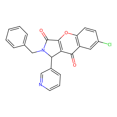 2-Benzyl-7-chloro-1-(pyridin-3-yl)-1,2-dihydrochromeno[2,3-c]pyrrole-3,9-dione structure