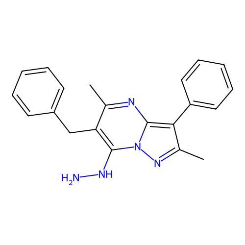 6-Benzyl-7-hydrazinyl-2,5-dimethyl-3-phenylpyrazolo[1,5-a]pyrimidine structure
